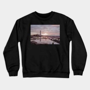 St Marys Island Lighthouse Sunrise Crewneck Sweatshirt